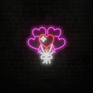 Heart Balloons Neon Sign