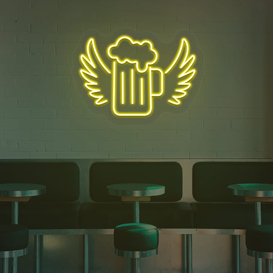 Beer Mug with Wings Neon Sign - Image 4