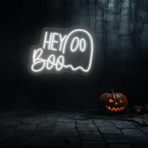 Hey Boo Ghost Neon Sign