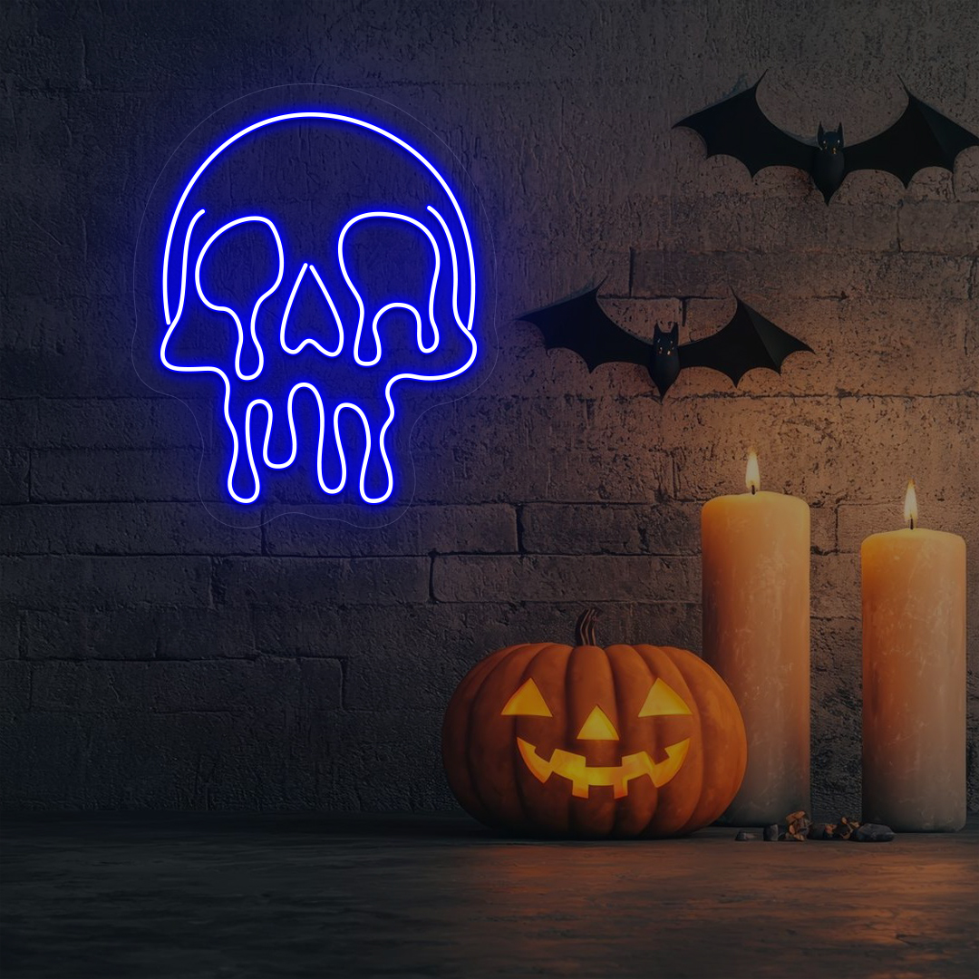Dripping Skull Neon Sign - Image 2