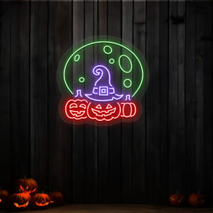 halloween red pumpkin neon sign